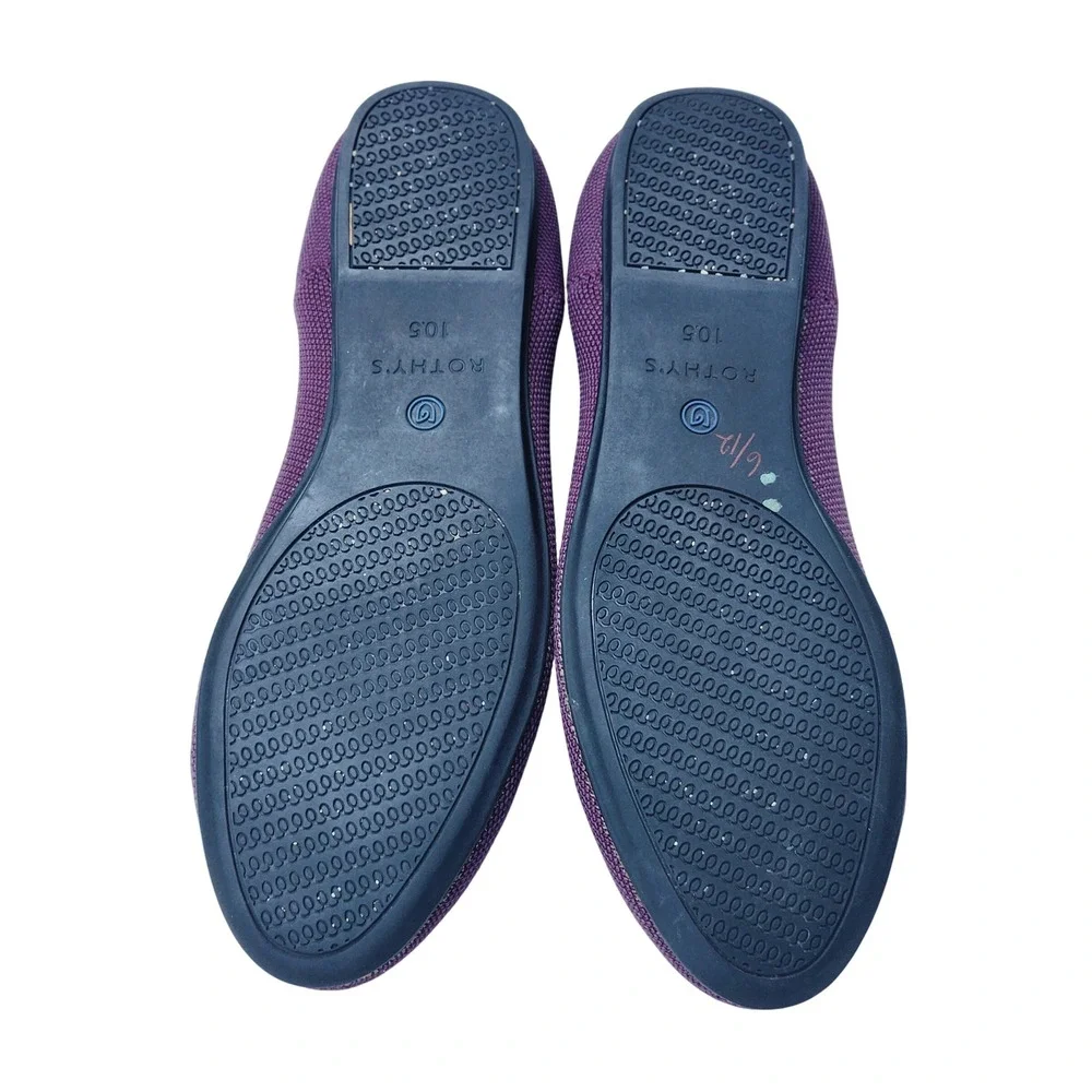 Rothy's Eggplant Purple Knit Round Toe Flats Womens 10.5